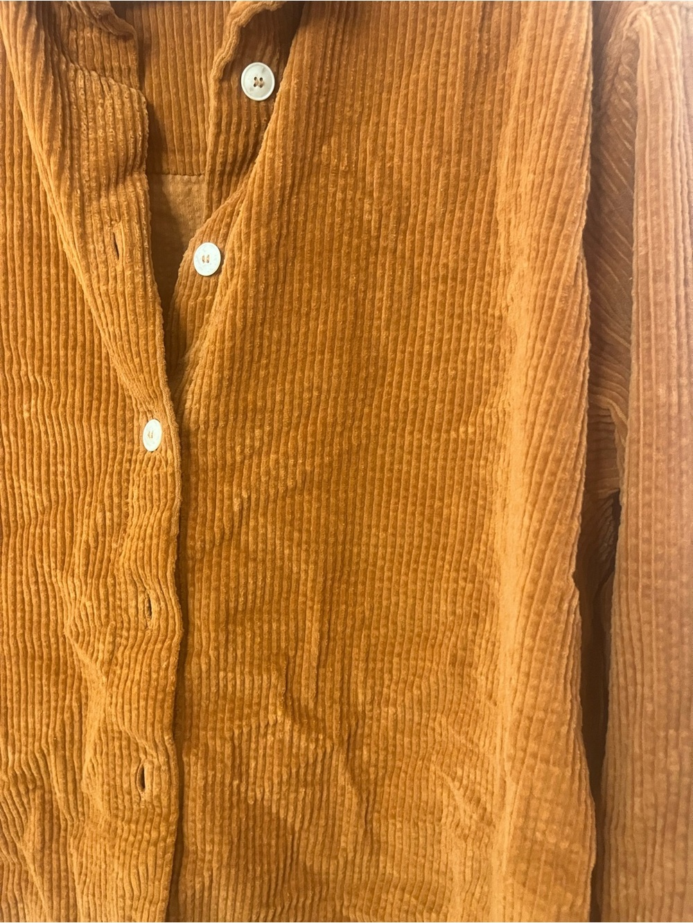 American Vintage Corduroy Shirt in Warm Caramel - Picture 2 of 6